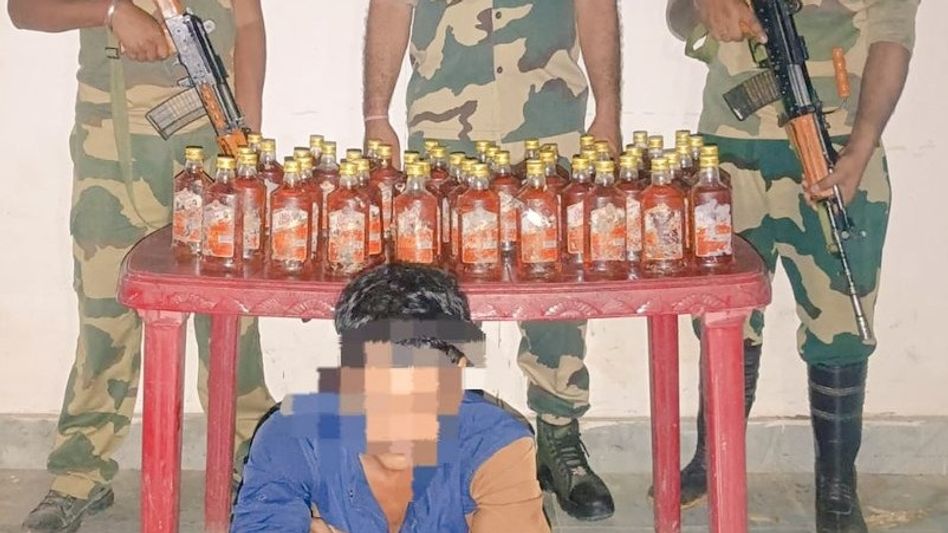 Meghalaya BSF apprehends Bangladeshi national with liquor in East Jaintia Hills Meghalaya BSF apprehends Bangladeshi national with liquor in East Jaintia Hills
