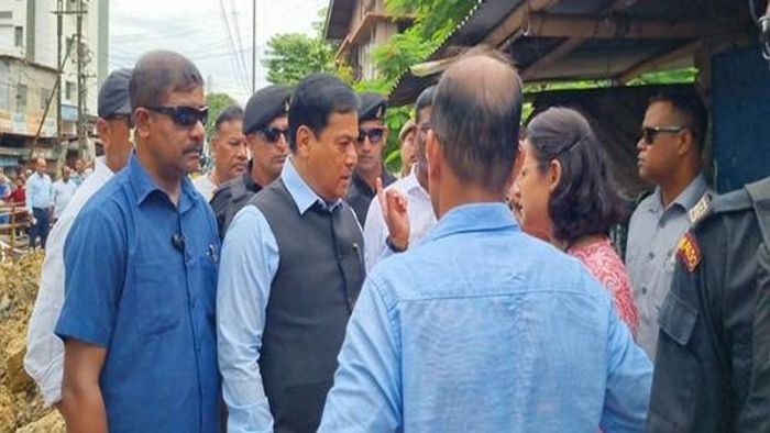 Assam: Sarbananda Sonowal inspects Dibrugarh drainage system, promises action on artificial floods
