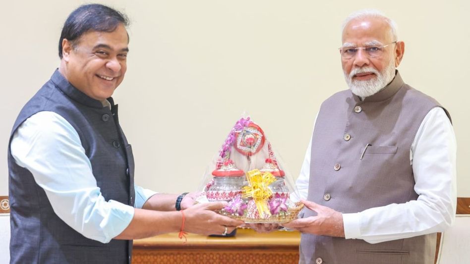 Himanta Biswa Sarma meets PM Modi to discuss flood situation and developmental works Himanta Biswa Sarma meets PM Modi to discuss flood situation and developmental works