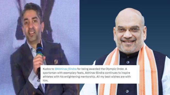 Amit Shah congratulates Abhinav Bindra on receiving Olympic Order
