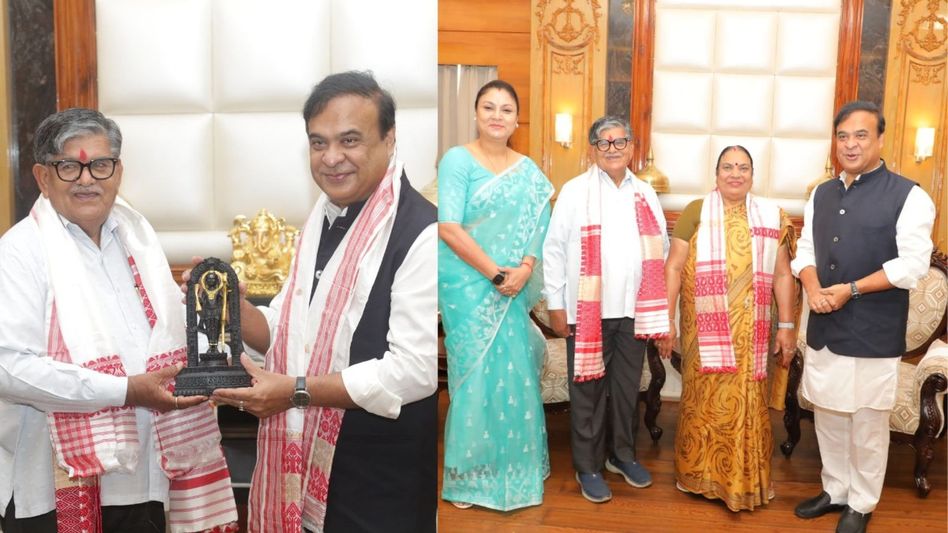 Himanta Biswa Sarma bids farewell to outgoing Assam governor Himanta Biswa Sarma bids farewell to outgoing Assam governor
