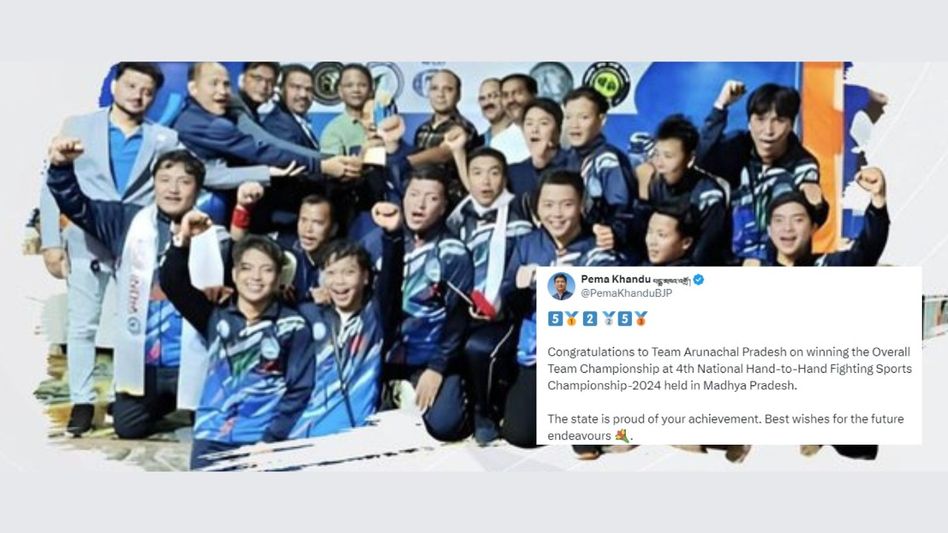 Arunachal CM celebrates state's victory in national hand-to-hand fighting championship Arunachal CM celebrates state's victory in national hand-to-hand fighting championship