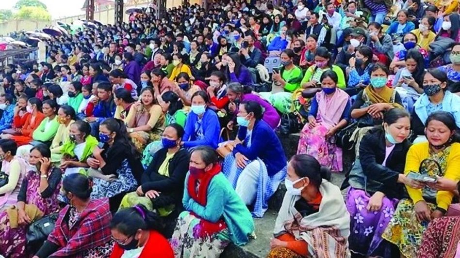 Meghalaya SSA non-teaching staff continue protest for 80 per cent salary hike Meghalaya SSA non-teaching staff continue protest for 80 per cent salary hike