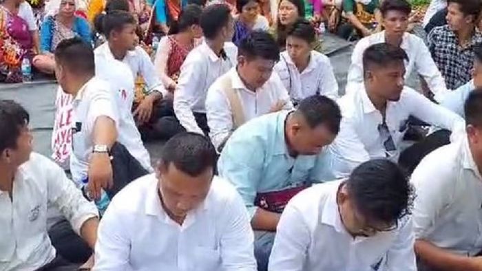 Assam: Karbi Students' Union protests dismissal of security personnel at Karbi Langpi Hydroelectric Project