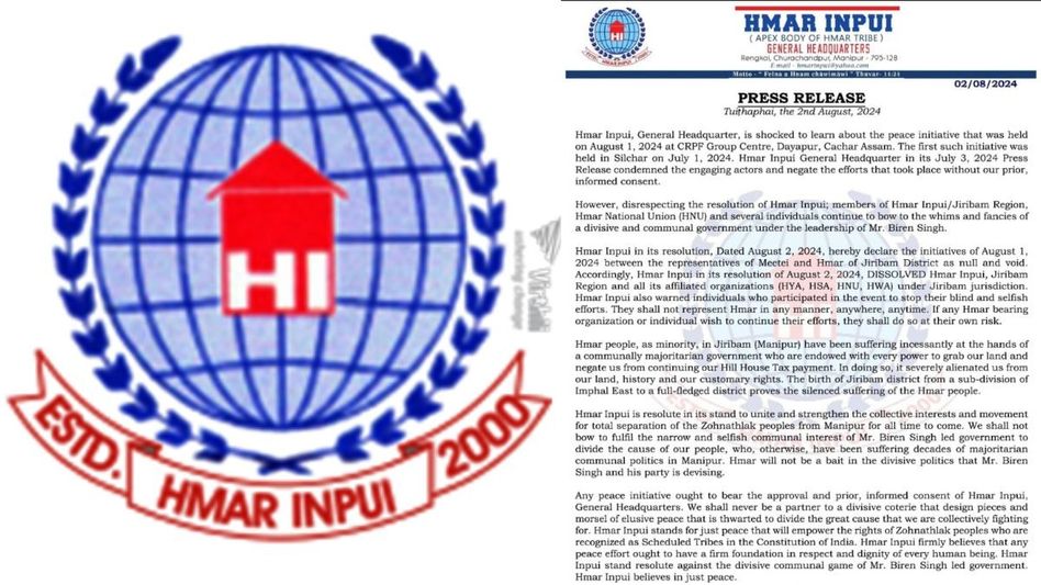 Manipur: Hmar apex body says agreement with Meiteis 'null and void' Manipur: Hmar apex body says agreement with Meiteis 'null and void'