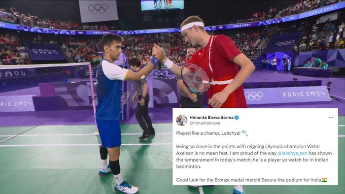 'Played like a champ': Himanta Biswa Sarma lauds Lakshya Sen's performance in Olympic semifinal
