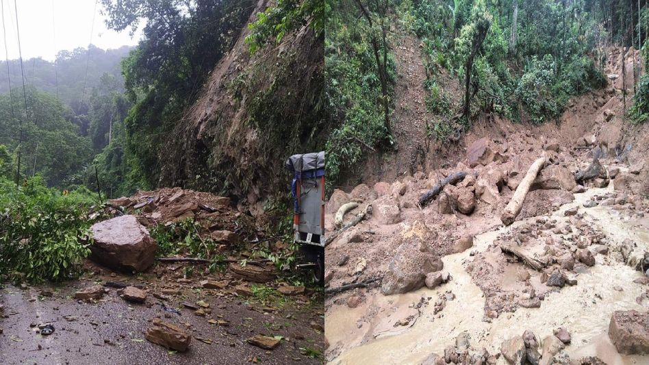 Meghalaya: Massive landslide halt traffic on NH-06 in Sonapur and Kuliang Meghalaya: Massive landslide halt traffic on NH-06 in Sonapur and Kuliang