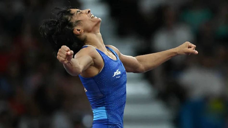 Vinesh Phogat makes history as first Indian woman to reach Olympic wrestling final Vinesh Phogat makes history as first Indian woman to reach Olympic wrestling final