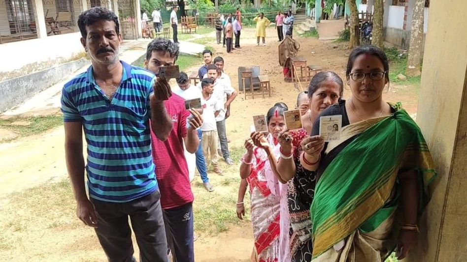 Tripura Panchayat Elections underway, records over 30 per cent voter turnout till 12 noon Tripura Panchayat Elections underway, records over 30 per cent voter turnout till 12 noon