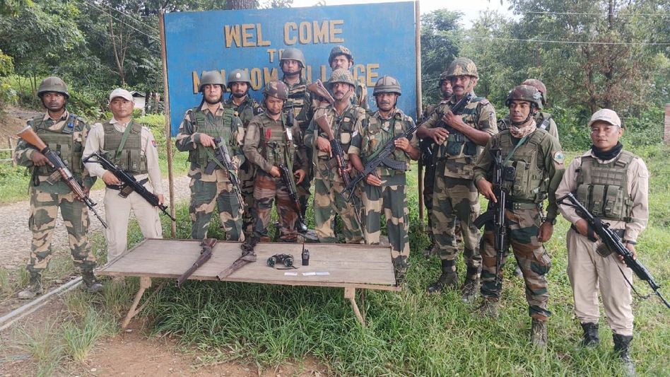 Manipur security forces seize cache of arms and ammunition during security checks across state Manipur security forces seize cache of arms and ammunition during security checks across state