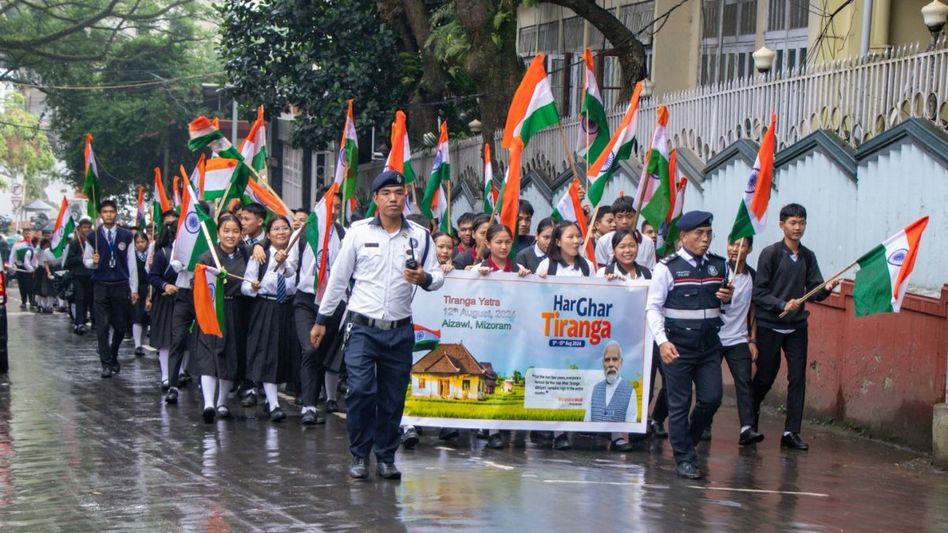 Mizoram: 800 students join Aizawl's 'Tiranga Yatra' celebrating Independence Mizoram: 800 students join Aizawl's 'Tiranga Yatra' celebrating Independence