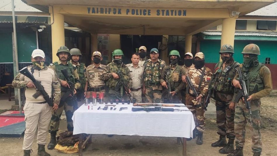 Manipur: Security forces recover large cache of arms and ammunition in hill and valley districts Manipur: Security forces recover large cache of arms and ammunition in hill and valley districts