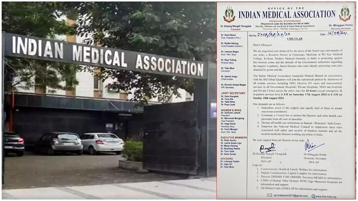 Kolkata doctor rape-murder case : Indian Medical Association in Arunachal to join nationwide protest