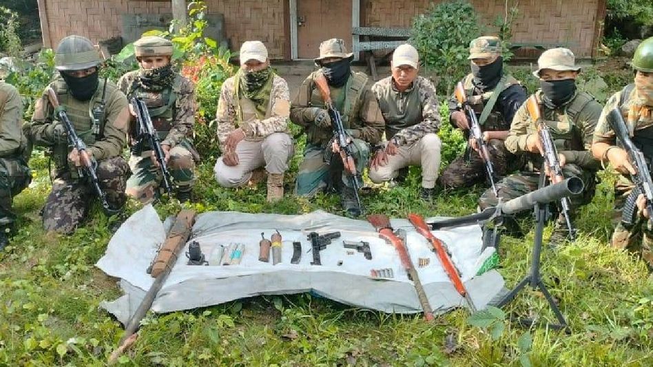 Manipur: Security forces seize large cache of weapons in Kangpokpi district Manipur: Security forces seize large cache of weapons in Kangpokpi district