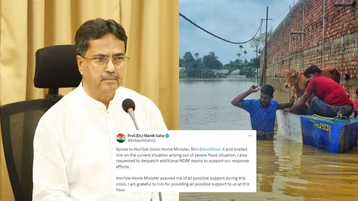 Tripura CM appeals to Amit Shah for additional NDRF support as flood crisis escalates