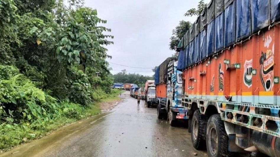 Mizoram highway blockade: Vehicle owners protest NH-306's poor condition Mizoram highway blockade: Vehicle owners protest NH-306's poor condition