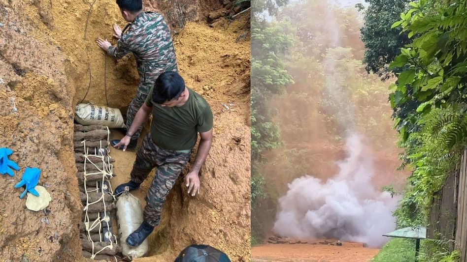 Tripura police, Indian Army detonate 27 mortar bombs of 1971 war Tripura police, Indian Army detonate 27 mortar bombs of 1971 war