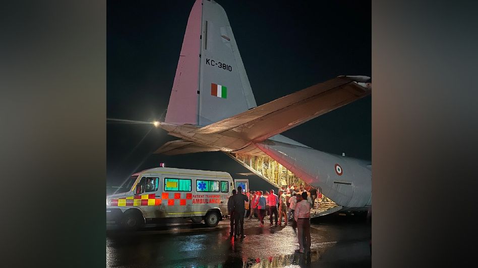 Indian Air Force aircraft lands in Jalgaon with mortal remains of 25 pilgrims killed in Nepal road accident Indian Air Force aircraft lands in Jalgaon with mortal remains of 25 pilgrims killed in Nepal road accident