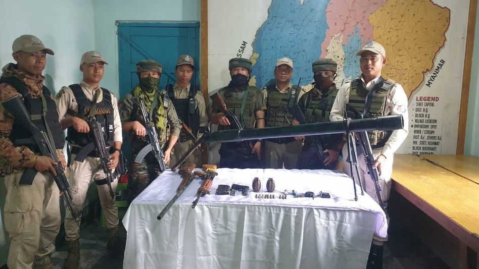 Manipur: Security forces seize arms and ensure safe passage in vulnerable areas Manipur: Security forces seize arms and ensure safe passage in vulnerable areas