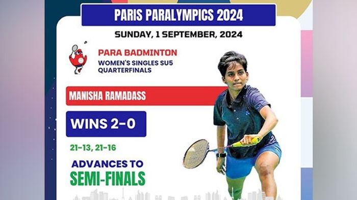 Paris Paralympics: Para-shuttler Manisha Ramadass storms into semis, India eyes another medal