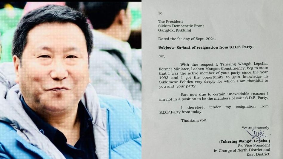 Former minister Tshering Wangdi Lepcha resigns from Sikkim Democratic Front Former minister Tshering Wangdi Lepcha resigns from Sikkim Democratic Front