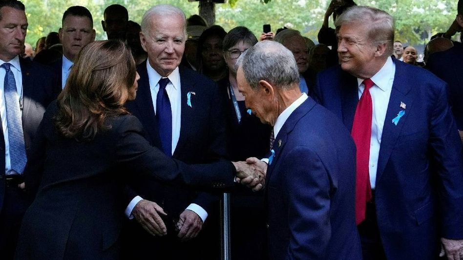 Kamala Harris and Donald Trump unite at 9/11 memorial as election debate looms Kamala Harris and Donald Trump unite at 9/11 memorial as election debate looms