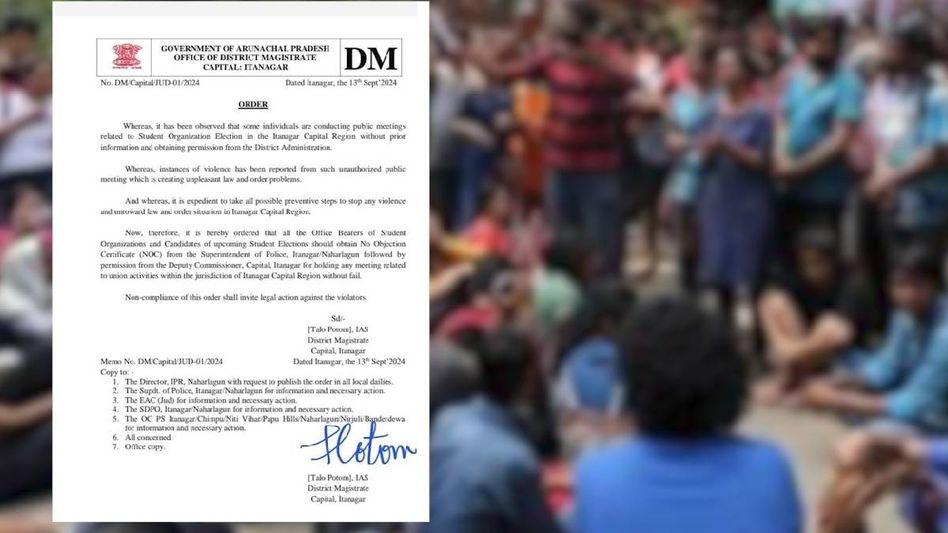 Arunachal: Itanagar bans unapproved student elections meetings amidst violence concerns Arunachal: Itanagar bans unapproved student elections meetings amidst violence concerns