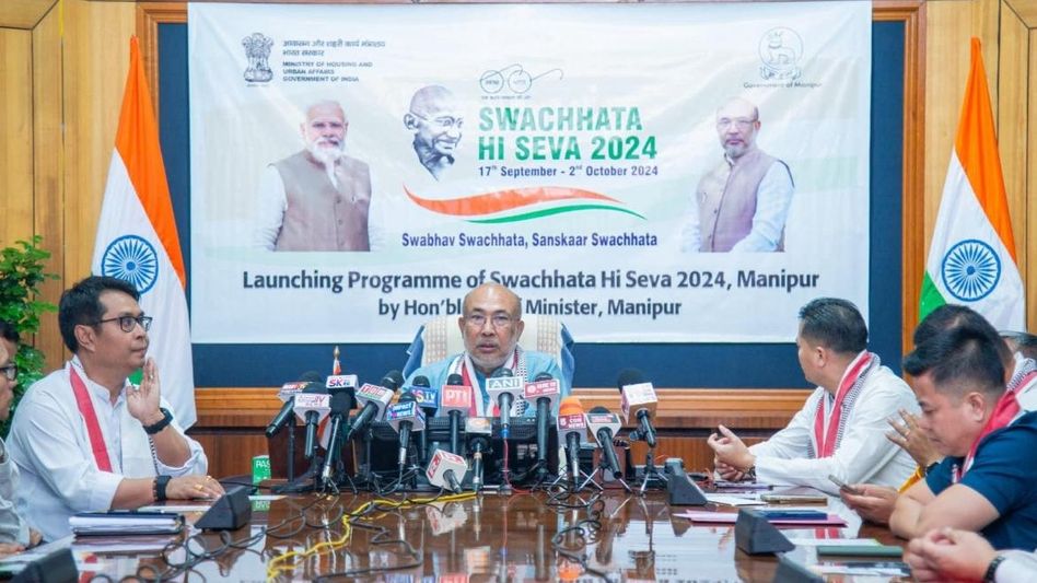 Manipur CM N Biren Singh launches 'Swachhata Hi Seva 2024' with focus on cleanliness and public participation Manipur CM N Biren Singh launches 'Swachhata Hi Seva 2024' with focus on cleanliness and public participation