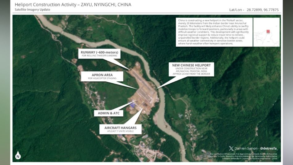 New Chinese heliport near Arunachal Pradesh fuels strategic concerns along Indo-China border New Chinese heliport near Arunachal Pradesh fuels strategic concerns along Indo-China border