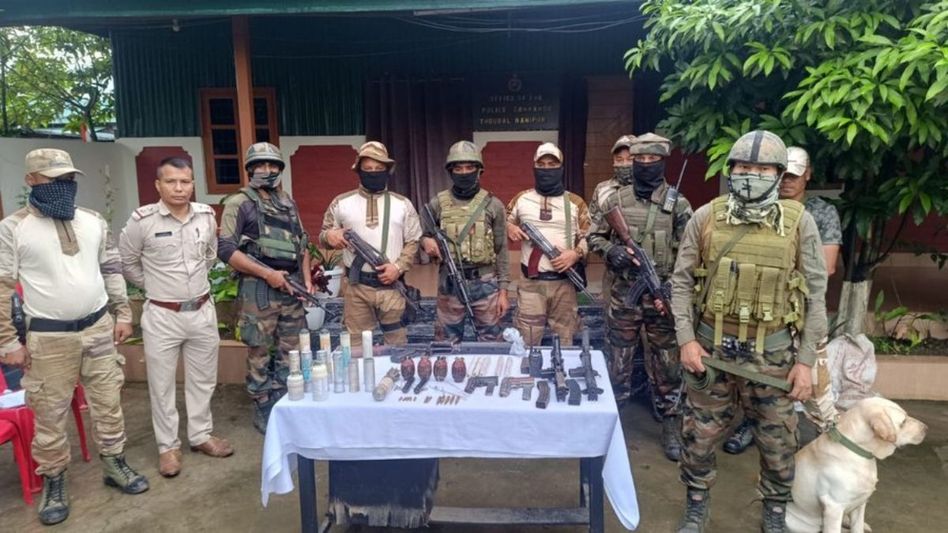 Manipur: Security forces recover arms, explosives Manipur: Security forces recover arms, explosives