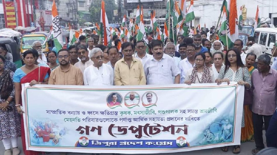 Tripura Congress slams Central Government over lack of flood relief, demands urgent financial assistance Tripura Congress slams Central Government over lack of flood relief, demands urgent financial assistance
