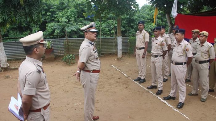 Tripura DGP while inspecting a Police Station in Khowai District