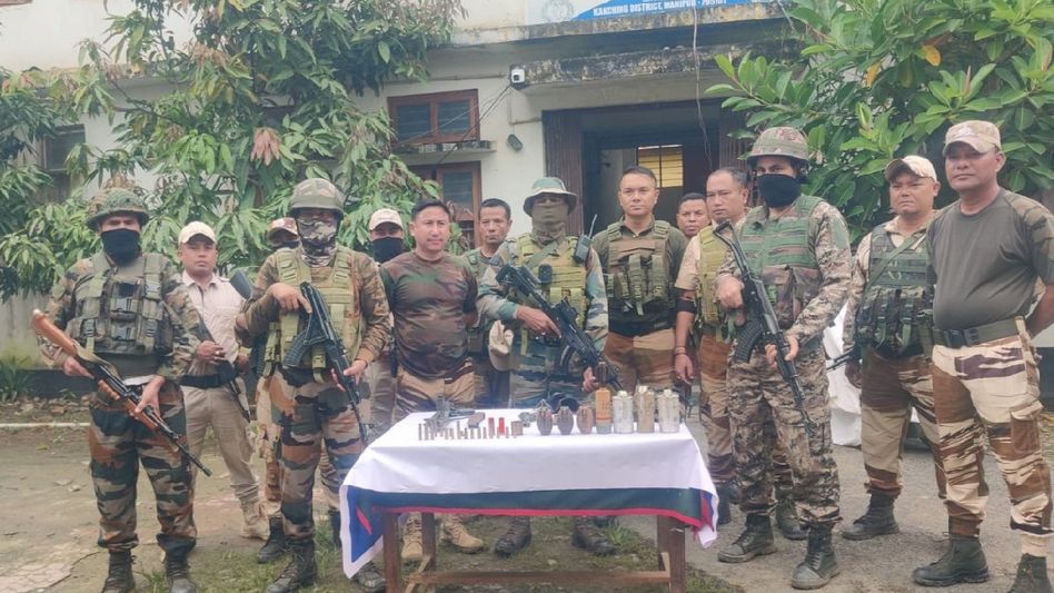 Manipur police recover huge cache of arms and ammunition in Kakching Manipur police recover huge cache of arms and ammunition in Kakching