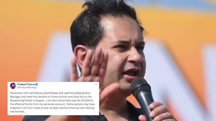 Tripura: Flood victims' families to receive aid from Tipra Motha leader