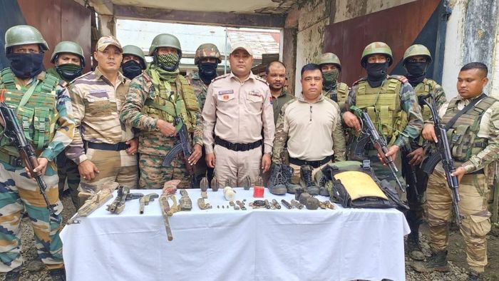 Manipur: Security forces conduct intensive operations in Bishnupur district, seize weapons and explosives