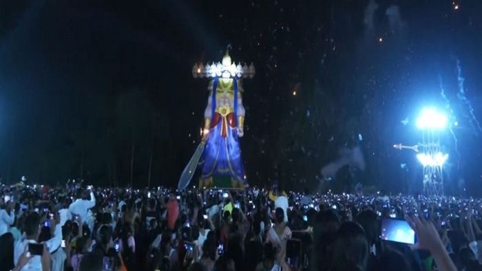 150-foot Ravana effigy burnt in Assam's Kamrup during Dussehra celebrations