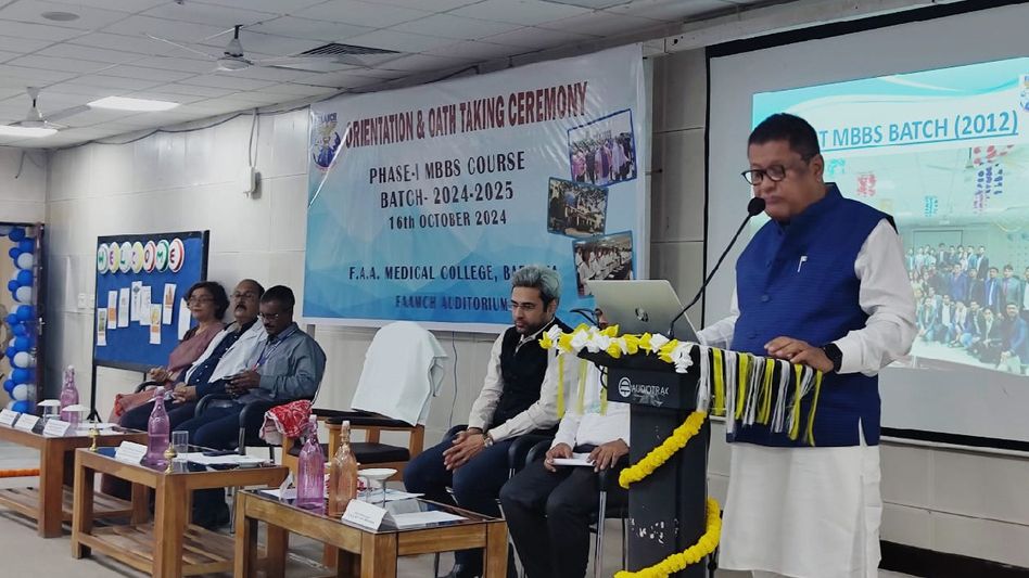 Assam: Minister Ranoj Pegu attends oath-taking ceremony for new MBBS batch at FAAMCH Assam: Minister Ranoj Pegu attends oath-taking ceremony for new MBBS batch at FAAMCH