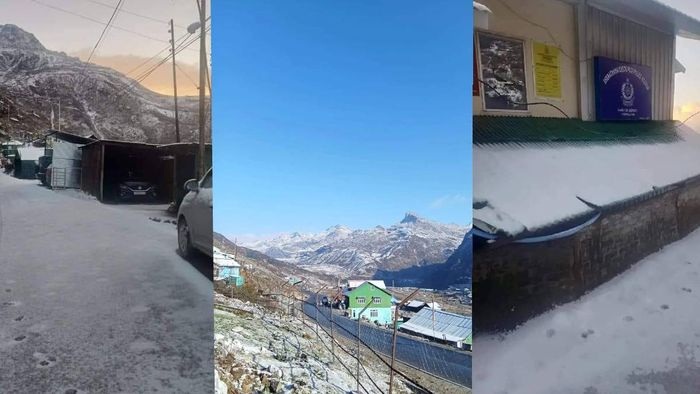 First snowfall of the season hits Changu Valley in East Sikkim