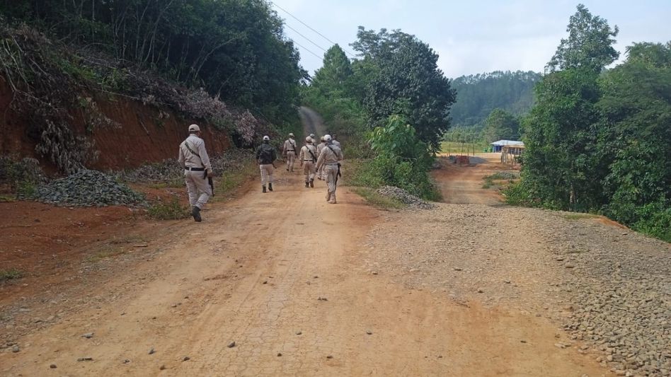 Manipur police ensure vehicular movement along NH2, search operations conducted Manipur police ensure vehicular movement along NH2, search operations conducted