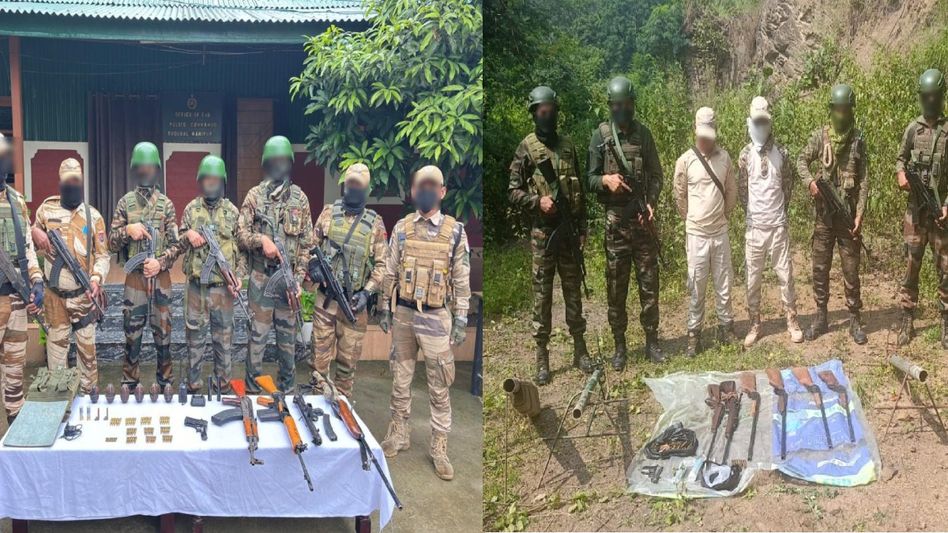 Manipur: Huge cache of arms and ammunition recovered during joint search operation in hill and valley districts Manipur: Huge cache of arms and ammunition recovered during joint search operation in hill and valley districts