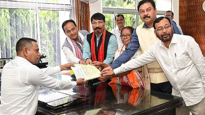 Assam: NDA candidate Deeptimoyee Choudhury submits nomination for Bongaigaon by-election