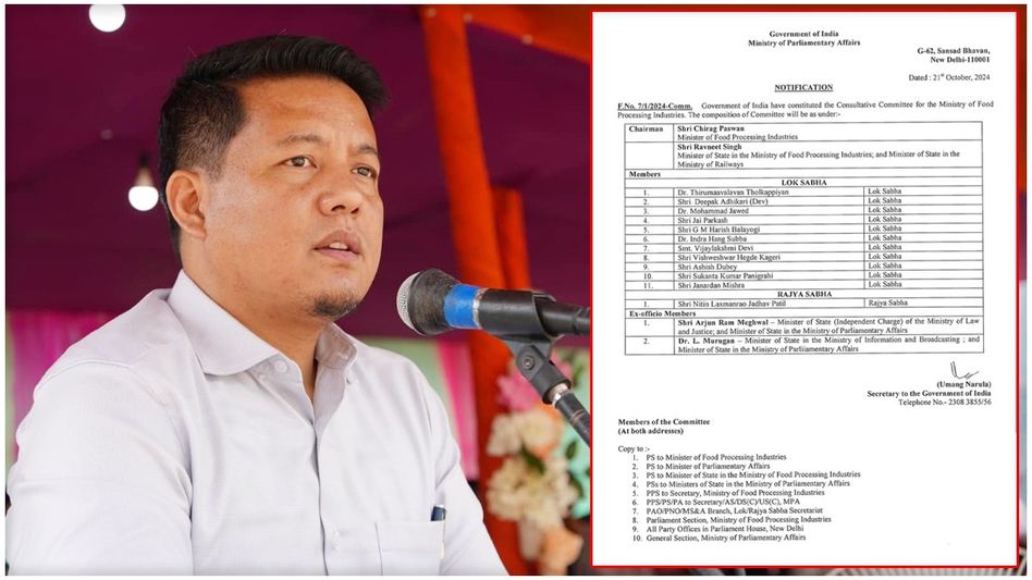 Sikkim MP Indra Hang Subba appointed to key consultative role in Food Processing sector Sikkim MP Indra Hang Subba appointed to key consultative role in Food Processing sector