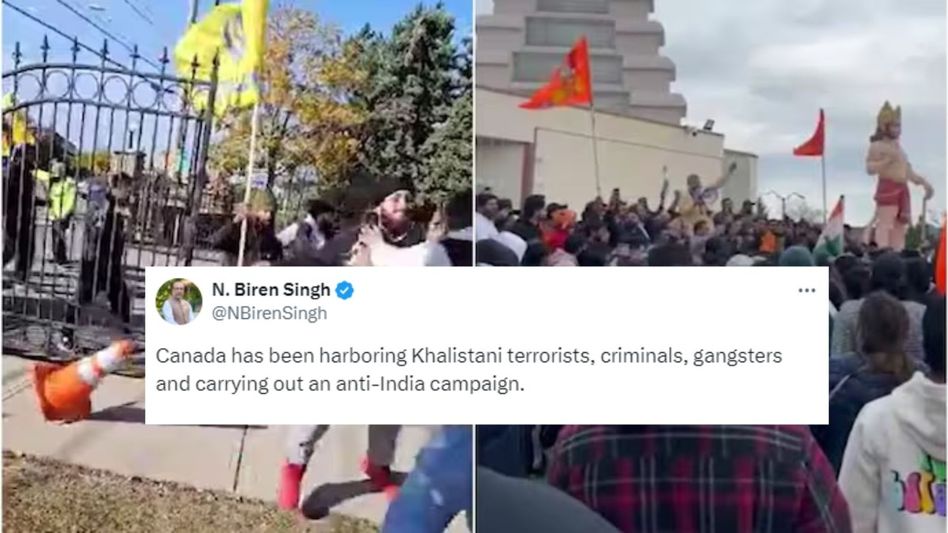 Manipur CM condemns attack on Hindu temple in Canada, urges Indians to denounce Canadian government Manipur CM condemns attack on Hindu temple in Canada, urges Indians to denounce Canadian government