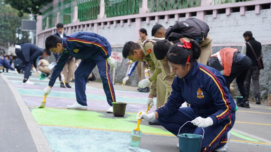 Meghalaya: Students paint the way for safer streets in state Meghalaya: Students paint the way for safer streets in state