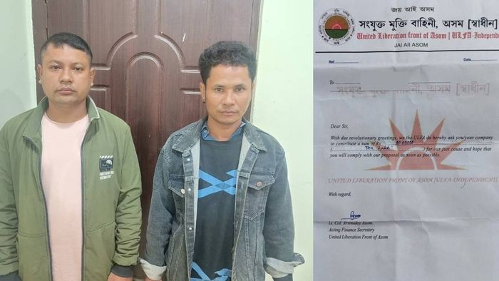 Assam: Two arrested for extortion in Tinsukia, linked to ULFA (I) operations