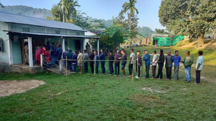 Voters turned out in significant numbers as polling began Wednesday morning for the Gambegre assembly constituency by-poll in Meghalaya's West Garo Hills district.