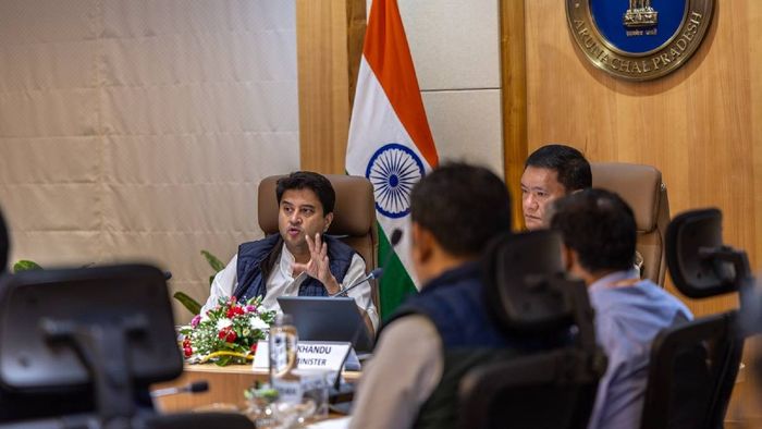 Union Minister Jyotiraditya Scindia reviews development plans with Arunachal CM Pema Khandu