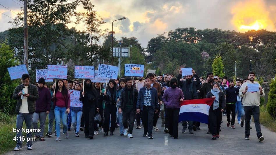 Protests at Meghalaya's NEHU continues unabated, hunger strike persists Protests at Meghalaya's NEHU continues unabated, hunger strike persists