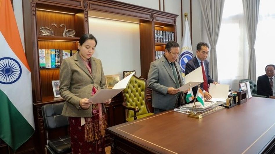 Meghalaya: Newly elected MLA from Gambegre, Mehtab Chandee Sangma sworn in Meghalaya: Newly elected MLA from Gambegre, Mehtab Chandee Sangma sworn in