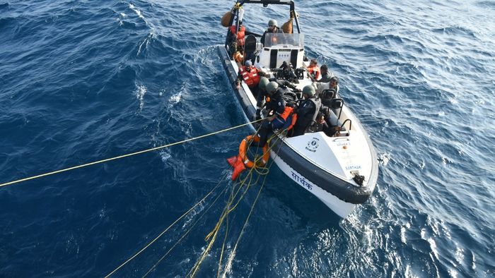 Indian Coast Guard rescues 12 crew members from sunken vessel in North Arabian Sea